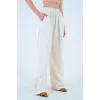 Beli Lastikli Palazo Pantolon - Taş