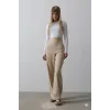 Beli Yarım Lastikli Palazzo Pantolon - Camel