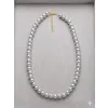 Beyaz Cam İnci  Kolyeler 40+5 Cm  - Kl0300