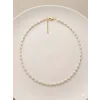 Beyaz Cam İnci  Kolyeler 40+5 Cm  - Kl0303