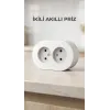 Beyaz Renk Çift Girişli Sıva Üstü Topraklı Duvar Prizi