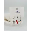 Biber Detaylı Üçlü Kombin Küpe - Kp00542