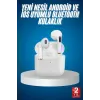 Bluetooth Kulaklık Beyaz Çağrı Cevaplama Dokunmatik Kontrol Kablosuz