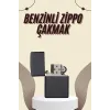 Çakmak Parlak Siyah Benzinli Çakmak Cep Boy Doldurulabilir