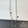 Çelik İkili Yıldız Detaylı Kolye - Kl0064