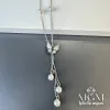 Çelik Sedef Taşlı İncili Kolye - Kl0170