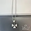 Çelik Sedefli Kalp Yonca Kolye - Kl0155