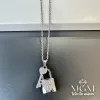Çelik Zirkon Taşlı Anahtar Kilit Kolye - Kl0157