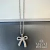 Çelik Zirkon Taşlı Fiyonk Kolye - Kl0147