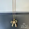 Çelik Zirkon Taşlı Fiyonk Kolye - Kl0148