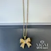 Çelik Zirkon Taşlı Fiyonk Kolye - Kl0150