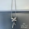 Çelik Zirkon Taşlı Fiyonk Kolye - Kl0153