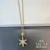 Çelik Zirkon Taşlı Kar Tanesi Kolye - Kl0122