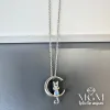 Çelik Zirkon Taşlı Kedili Kolye - Kl0161