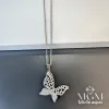 Çelik Zirkon Taşlı Kelebek Kolye - Kl0125
