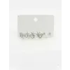 Çiçek Detaylı Altılı Küpe - Kp00569