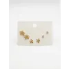 Çiçek Detaylı Altılı Küpe - Kp00627