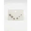 Çiçek Detaylı Altılı Küpe - Kp00628