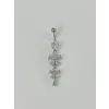 Çiçek Detaylı Sallantılı Göbek Piercing - Pg0054