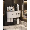 Çift Dispenserli Diş Macunu Sıkacağı 6 Fırçalık Bardaklı Banyo Organizer