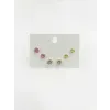 Çok Renkli Tektaş Altılı Küpe - Kp00643