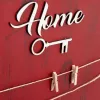 Dekoratif Home Keys Ahşap Resimlik ve Notluk (Kırmızı)