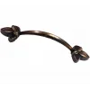 Dekoratif Zamak Yaprak Kulp - 96mm, Eskitme, 1 Adet