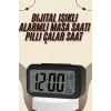 Dijital Masa Saati Termometreli Takvim Çalar Saat Led Ekran Pilli