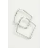 Dörtgen Halka Küpe 7,5 cm