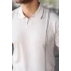 Erkek Çizgi Detaylı Yakalı Triko Tişört
