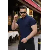 Erkek Fermuarlı Yakalı Kısa Kollu Tshirt