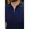 Erkek Fermuarlı Yakalı Kısa Kollu Tshirt
