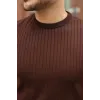 Erkek Fitilli Bisiklet Yaka Triko Tişört