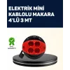 Ev Ve Ofis İçin 3 Metre Kablolu 4 Priz Makarası