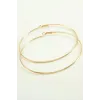 Ezme Çizgili Metal Halka Küpe 8-9-10 cm