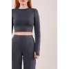 Fitilli Bluz Ve Pantolon Antrasit İkili Takım