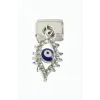 Göz Zirkon Taşlı Sallatılı Çelik Charm