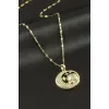 Güneş Hilal Zirkon Taşlı Lüks Çelik Kolye