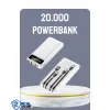 Hızlı Şarj Destekli 20.000mah Powerbank Usb Type-c Lightning Lcd