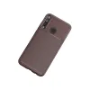 Huawei P40 Lite E Kılıf Auto Focus Karbon Kapak - Kahverengi