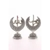 2li Gümüş Allah Muhammed Hilal Orta Boy Biblo 20cm-06