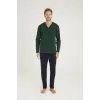 ieg™  9134 Erkek  V Yaka Boydan Düğmeli Pijama Takımı