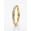 IEG - AQua Petal Pembe  & Su Yeşili Mine İşlemeli Kelepçe Bileklik - Kbl0451