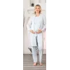 ieg™ Bone 5905 Kadın Lohusa Viskon Klasik 3Lü Pijama Takımı