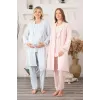 ieg™ Bone 5905 Kadın Lohusa Viskon Klasik 3Lü Pijama Takımı