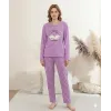 ieg™ Boyraz 0351 Kadın Penye Uzun Kol Pijama Takımı
