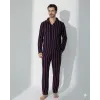 ieg™ Boyraz 70093 Erkek Uzun Kol Penye Pijama Takımı
