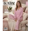 ieg™ Boyraz ML-01518 Kadın Uzun Kol Boydan Düğmeli Pijama Takımı