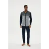 ieg™  Dm-26104 V Yaka Boydan Düğmeli Pijama Takımı