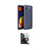 ieg™ Galaxy A01 Core Kılıf Doruk Klasik Özel Seri - Şeffaf Temperli Cam Ekran Koruyucu
